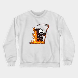 Grim Reaper on Fire Crewneck Sweatshirt